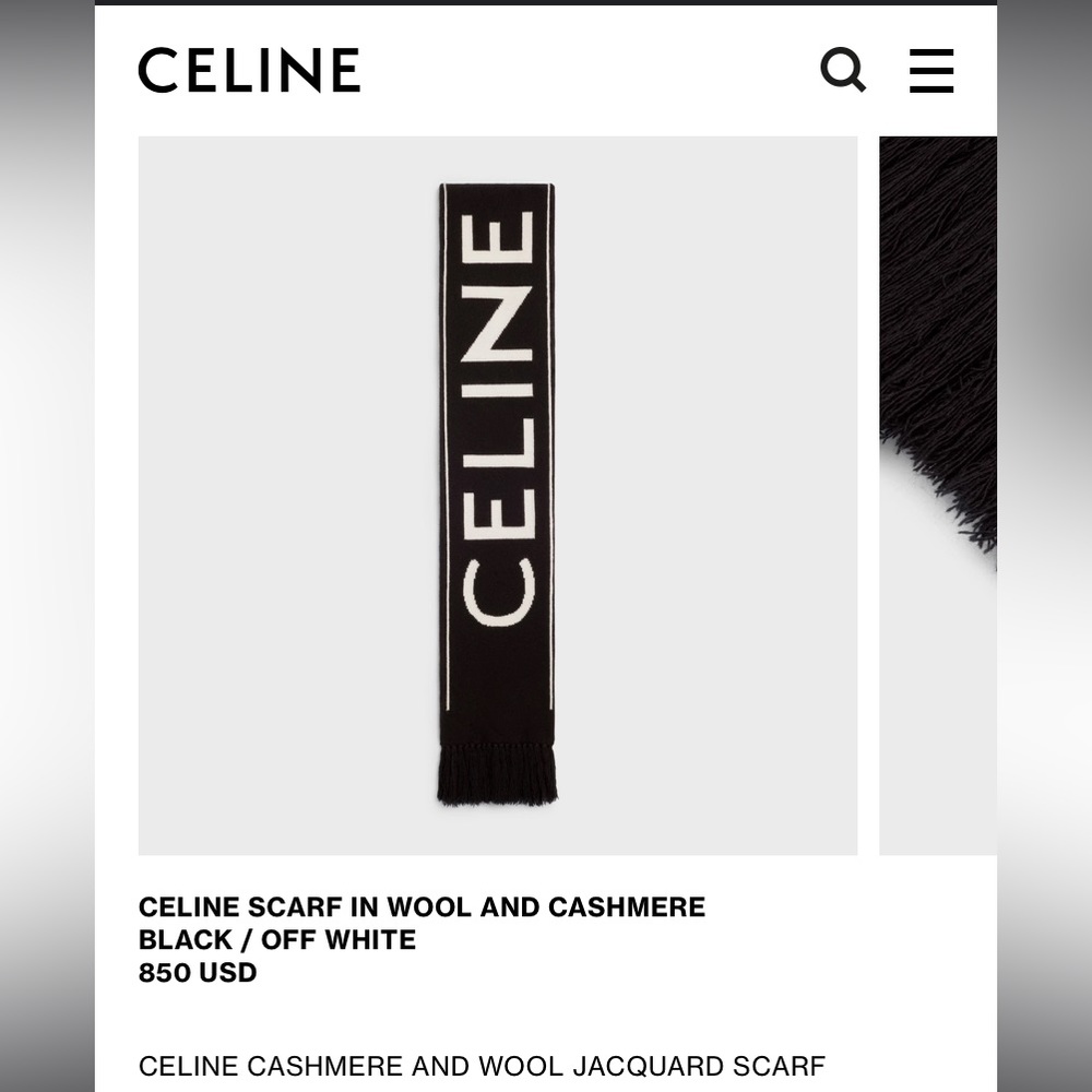 Scarf black and white luxury